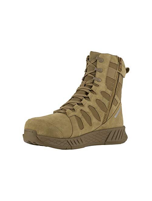 Reebok mens Floatride Energy Tactical Safety Toe 8" Tactical Boot With Side Zipper