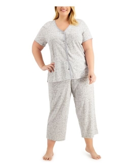 The Everyday Cotton Plus Size Capri Pajamas Set, Created for Macy's