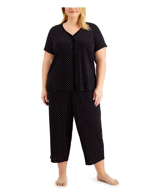 Charter Club The Everyday Cotton Plus Size Capri Pajamas Set, Created for Macy's