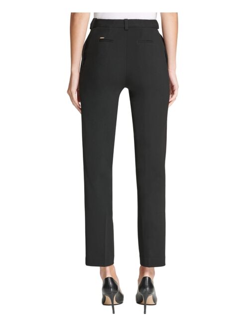 DKNY Stretch Crepe Essex Straight-Leg Dress Pants