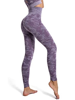 Seamless Camo Yoga Pants for Women High Waisted Gym Sport Running Workout Compression Leggings