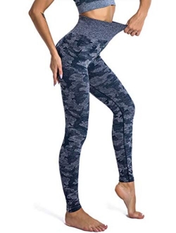 Seamless Camo Yoga Pants for Women High Waisted Gym Sport Running Workout Compression Leggings