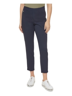 Twill Side-Zip Ankle Pants