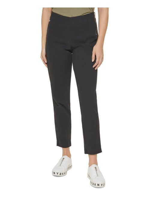 DKNY Twill Side-Zip Ankle Pants