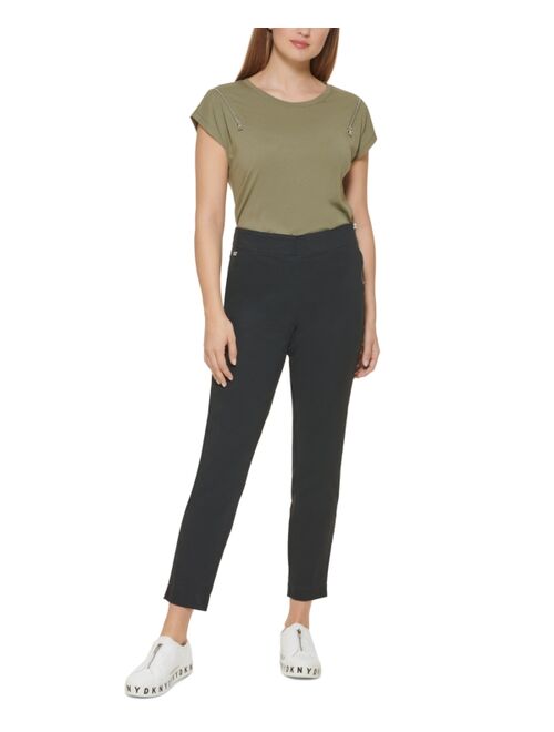 DKNY Twill Side-Zip Ankle Pants