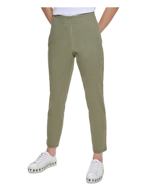 DKNY Twill Side-Zip Ankle Pants