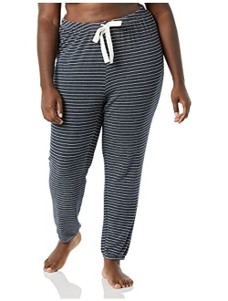 Women's Plus Size Lightweight Lounge Terry Jogger Pajama Pant