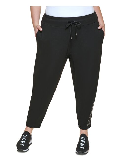 DKNY Sport Plus Size Metallic-Logo Pants