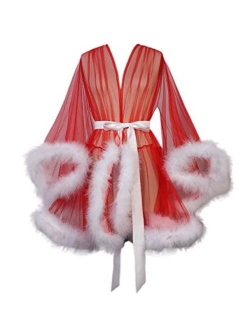 I Dui Bridal Marabou Robe Sexy Feather Bridal Robe Tulle Illusion Long Wedding Scarf New Custom Made …