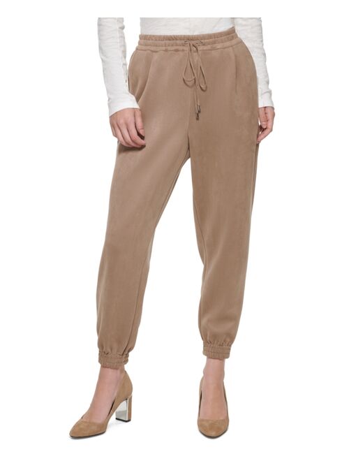 DKNY Faux-Suede Joggers