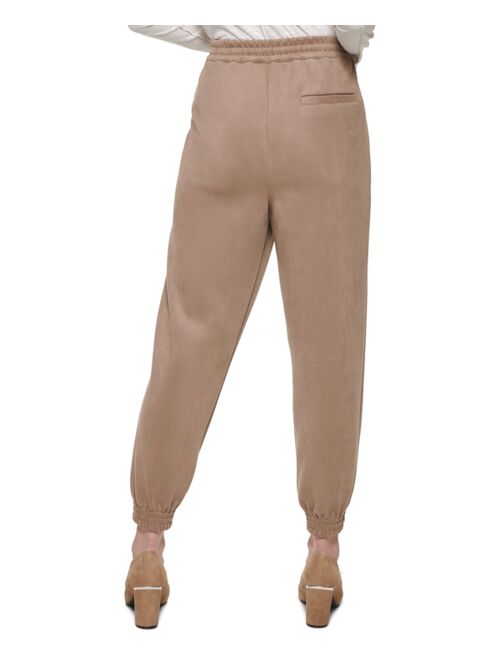 DKNY Faux-Suede Joggers