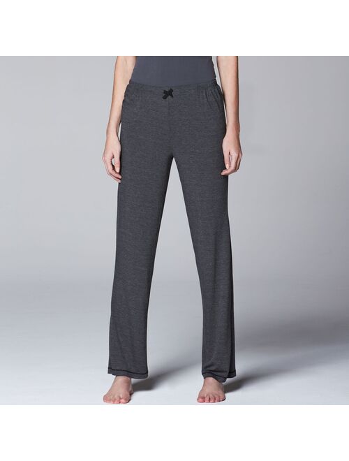 Women's Simply Vera Vera Wang Pajamas: Basic Solid Luxury Pajama Pants