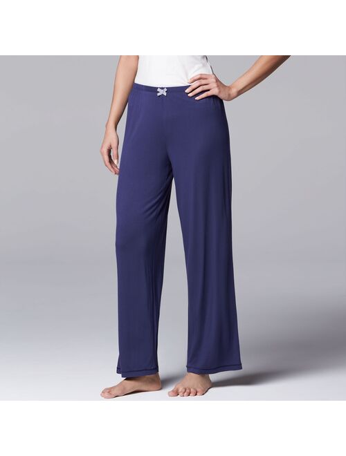 Women's Simply Vera Vera Wang Pajamas: Basic Solid Luxury Pajama Pants