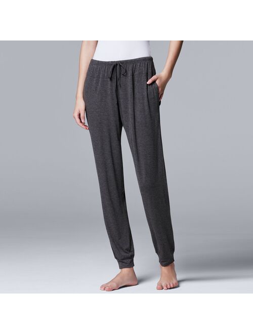 Women's Simply Vera Vera Wang Basic Luxury Banded Bottom Pajama Pants