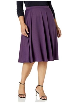 Star Vixen Women's Ponte Midi Full Skater Skirt