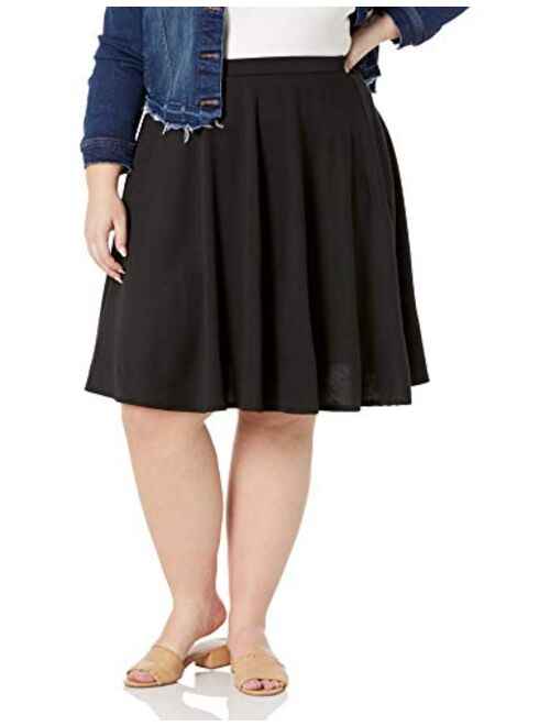 Star Vixen Women's Plus-Size Knee Length Full Skater Skirt