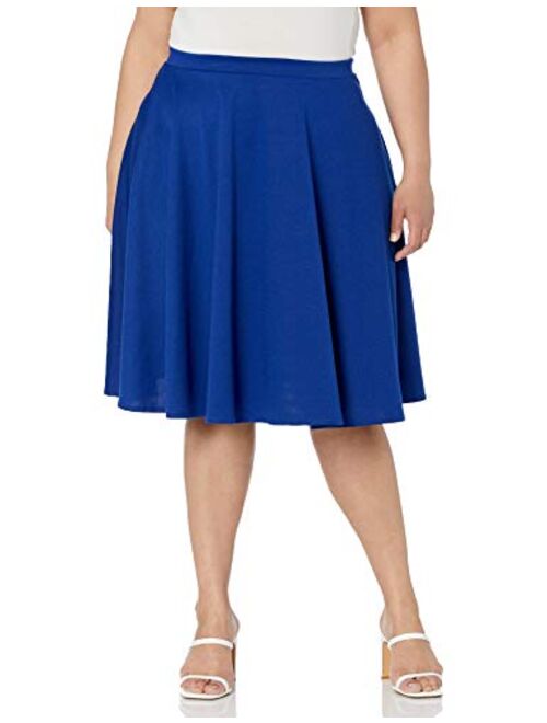 Star Vixen Women's Plus-Size Knee Length Full Skater Skirt