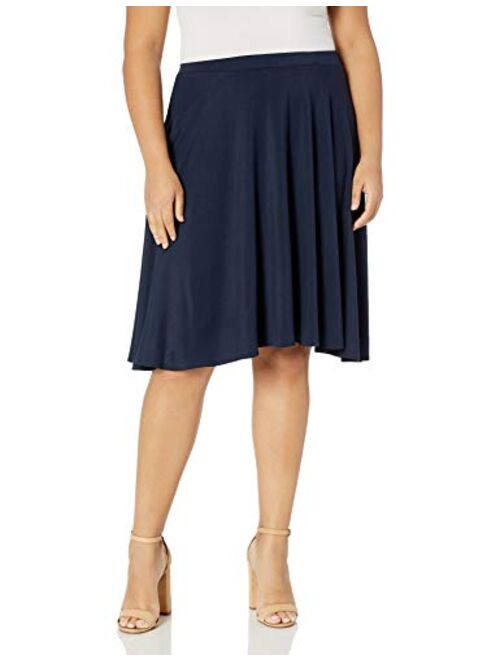 Star Vixen Women's Plus-Size Knee Length Full Skater Skirt