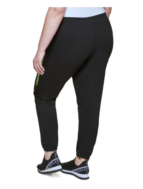 DKNY Sport Plus Size Logo High-Rise Joggers