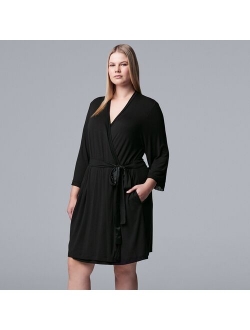 Plus Size Simply Vera Vera Wang Basic Luxury Wrap Robe