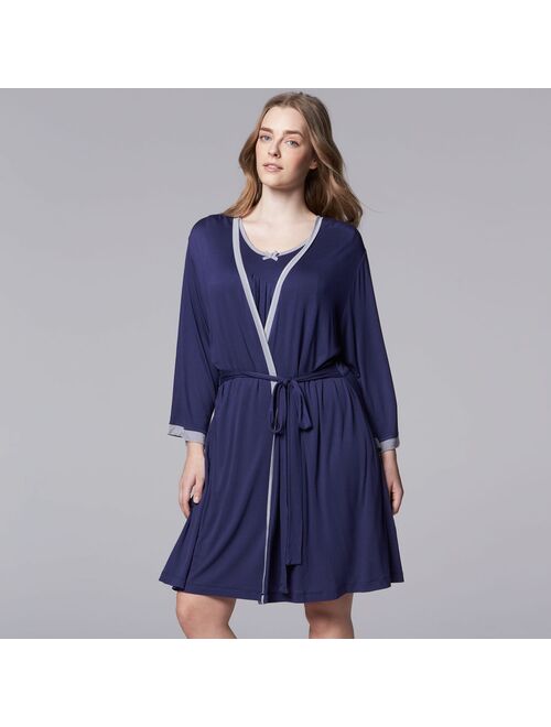 Plus Size Simply Vera Vera Wang Basic Luxury Wrap Robe