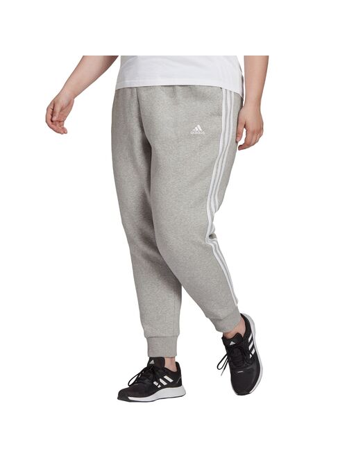 Plus Size adidas 3-Stripe Fleece Joggers