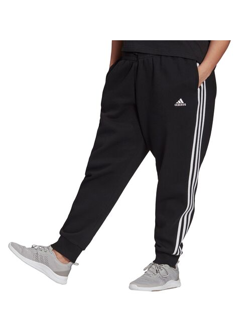 Plus Size adidas 3-Stripe Fleece Joggers