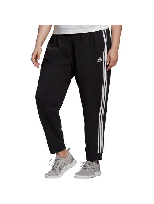 Buy Plus Size adidas Essential 3-Stripe Jersey Workout Pants online ...