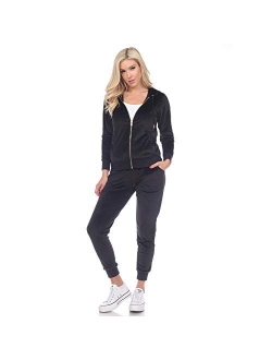 Women's Velour Tracksuit Loungewear 2pc Set