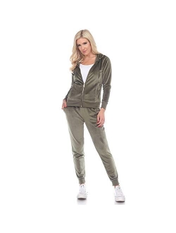 Women's Velour Tracksuit Loungewear 2pc Set