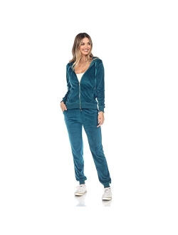 Women's Velour Tracksuit Loungewear 2pc Set