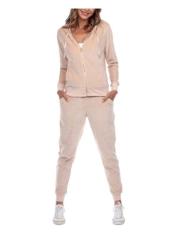 Women's Velour Tracksuit Loungewear 2pc Set