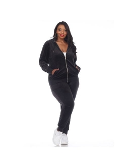 Plus Size Velour Tracksuit Loungewear 2pc Set