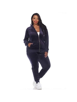 Plus Size Velour Tracksuit Loungewear 2pc Set