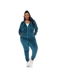 Plus Size Velour Tracksuit Loungewear 2pc Set