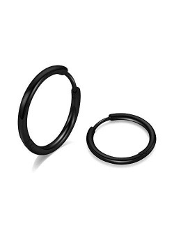 316L Surgical Steel Hoop Earrings, 6mm 8mm 10mm Huggie Hoop Earrings Men Hypoallergenic, Small Sleeper Mens Hoop Earrings Cartilage Earrings for Women 20G 18G