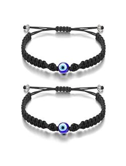 Tarsus Big Evil Eye Adjustable Bracelet Kabbalah Red String Amulet Nazar for Family Couple Bestfriend Women Men Girls