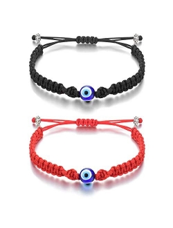 Tarsus Big Evil Eye Adjustable Bracelet Kabbalah Red String Amulet Nazar for Family Couple Bestfriend Women Men Girls