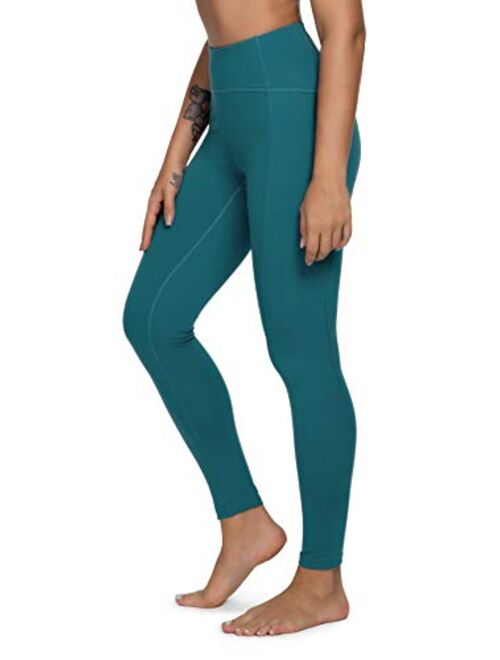 QUEENIEKE Women 25 Inches Yoga Leggings Sports Mid-Waist Tights 7/8 Length Pants 70824