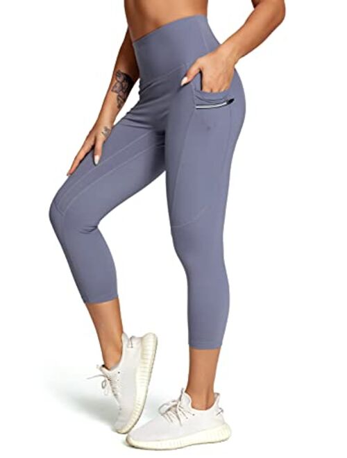 QUEENIEKE 22 Inches Yoga Capris Running Tights Pants Workout Leggings for Women 19204