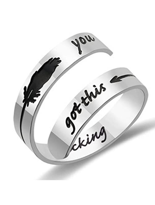 Jude Jewelers Stainless Steel Inspirational Mantra Statement Graduation Cocktail Party Ring