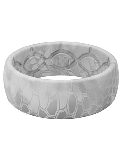 Camo Silicone Ring by Groove Life - Breathable Rubber Wedding Rings for Men, Lifetime Coverage, Unique Design, Comfort Fit Ring