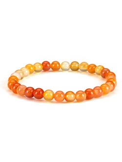 Cherry Tree Collection | Small, Medium, Large Sizes | Gemstone Beaded Stretch Bracelet | 6mm Round Beads