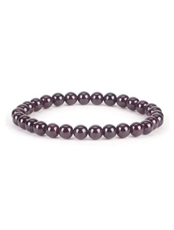 Cherry Tree Collection | Small, Medium, Large Sizes | Gemstone Beaded Stretch Bracelet | 6mm Round Beads