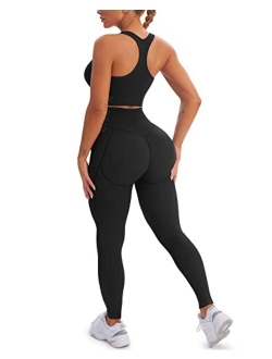 Workout Sets for Women 2 Piece Matching Workout Sets Yoga Outfit Gym Sets 2 Piece Yoga Leggings Set