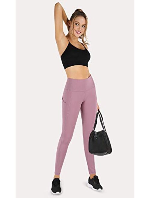 PHISOCKAT 2 Pieces High Waist Yoga Pants with Pockets for Women Small