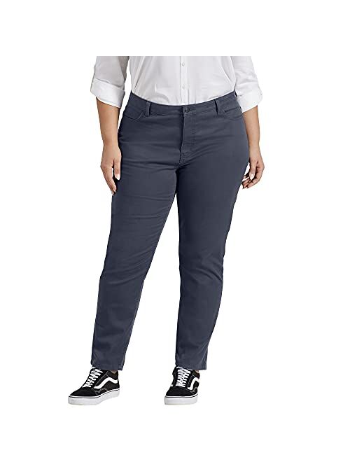 Dickies Women's Plus Size Perfect Shape Twill Skinny 4 Pocket Pant