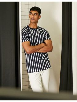 Originals oversized T-shirt with vertical stripes in navy