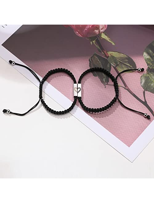 XUANPAI Personalized Handmade Braided Rope ID Plate Couples Bracelets for Women Men Friendship …