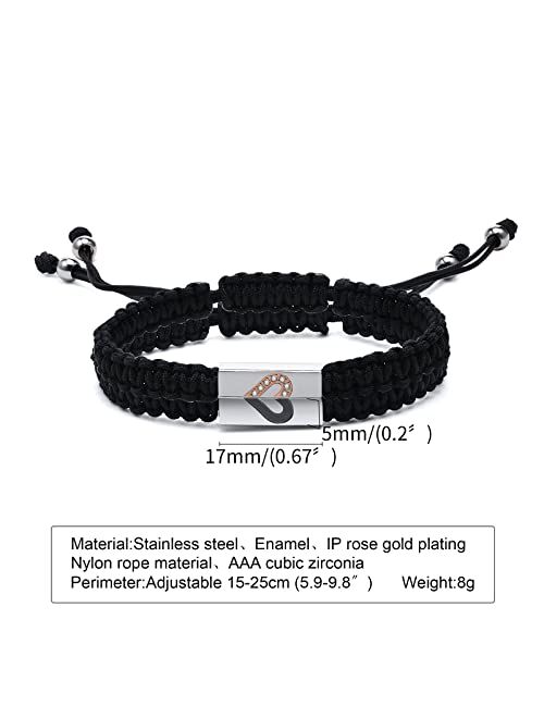 XUANPAI Personalized Handmade Braided Rope ID Plate Couples Bracelets for Women Men Friendship …